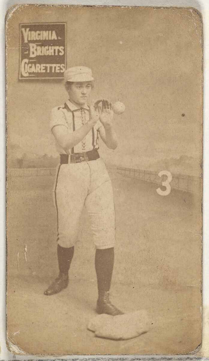 Card 3, from the Girl Baseball Players series (N48, Type 2) for Virginia Brights Cigarettes, Issued by Allen &amp; Ginter (American, Richmond, Virginia), Albumen photograph 