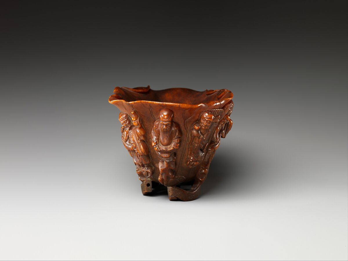 Cup with Eight Daoist Immortals, Rhinoceros horn, China
