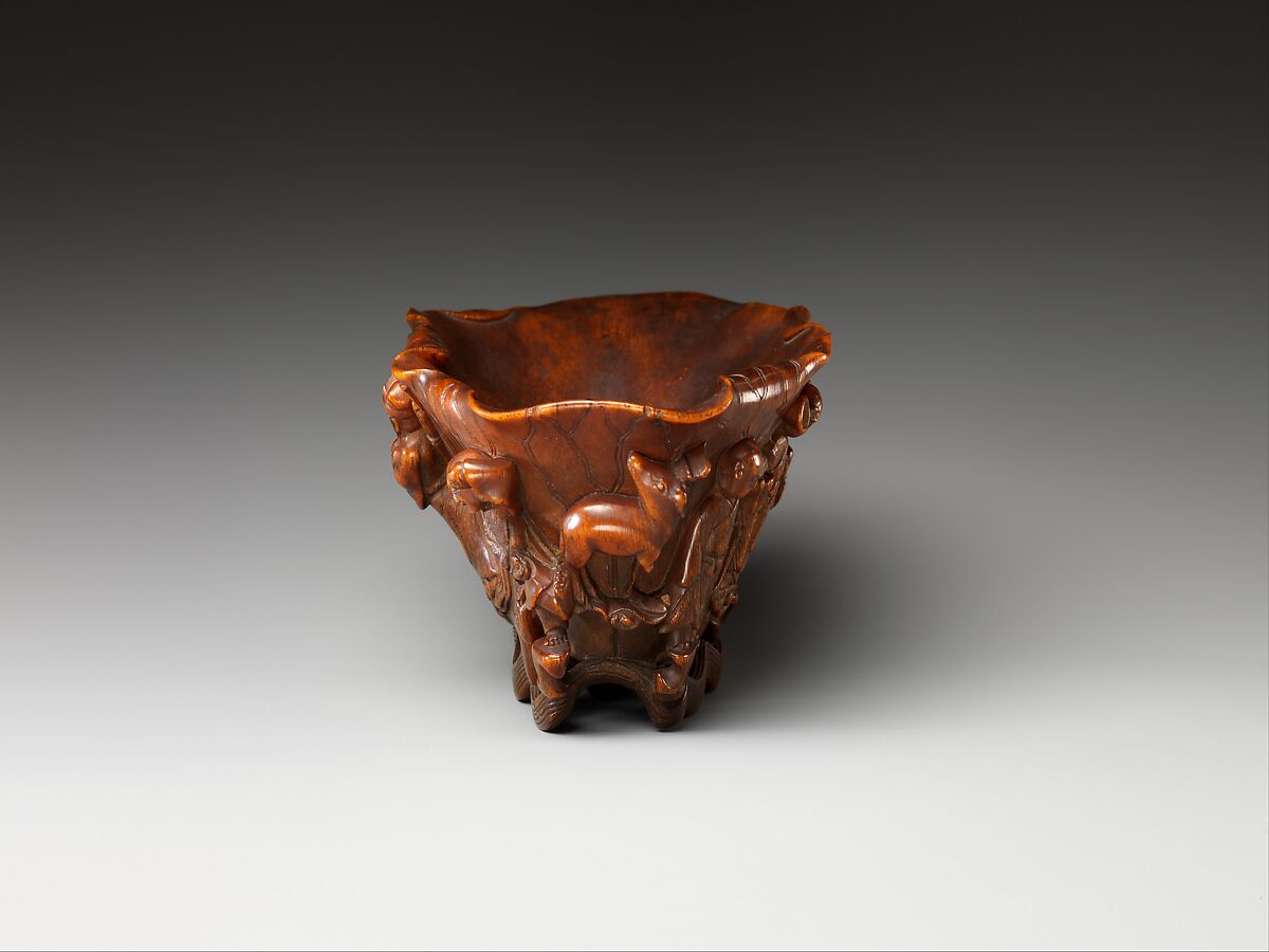Cup with Eight Daoist Immortals, Rhinoceros horn, China