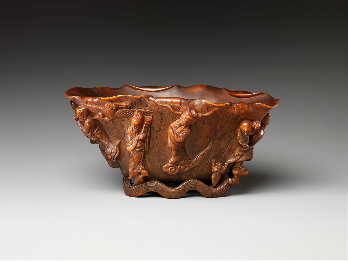 Cup with Eight Daoist Immortals, Rhinoceros horn, China