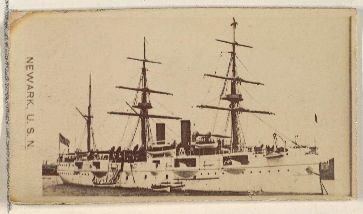 Newark, U.S.N., from the Famous Ships series (N50) for Virginia Brights Cigarettes, Issued by Allen &amp; Ginter (American, Richmond, Virginia), Albumen photograph 