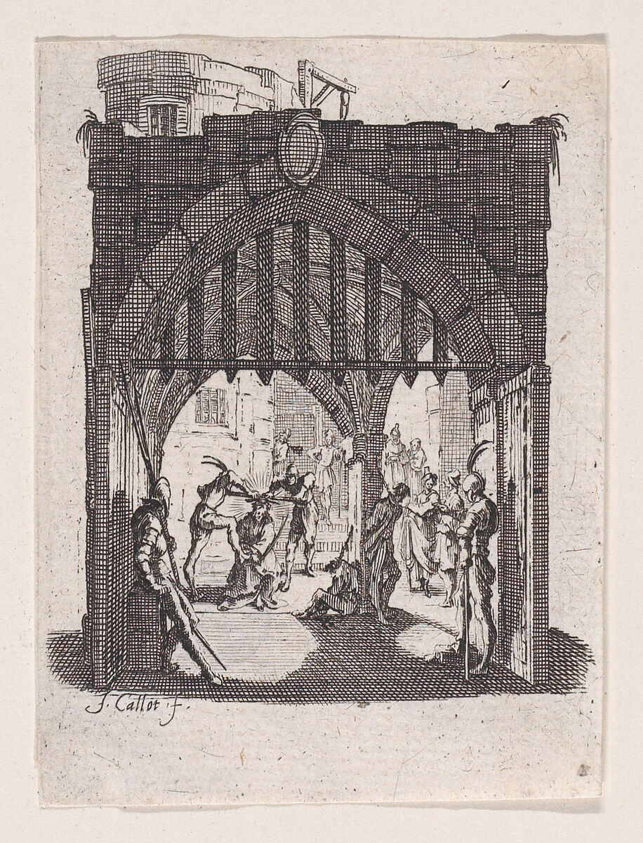 Le Couronnement d'Épines (The Crowning with Thornes), from "La Petite Passion" (The Little Passion), Jacques Callot (French, Nancy 1592–1635 Nancy), Etching; first state of two (Lieure) 
