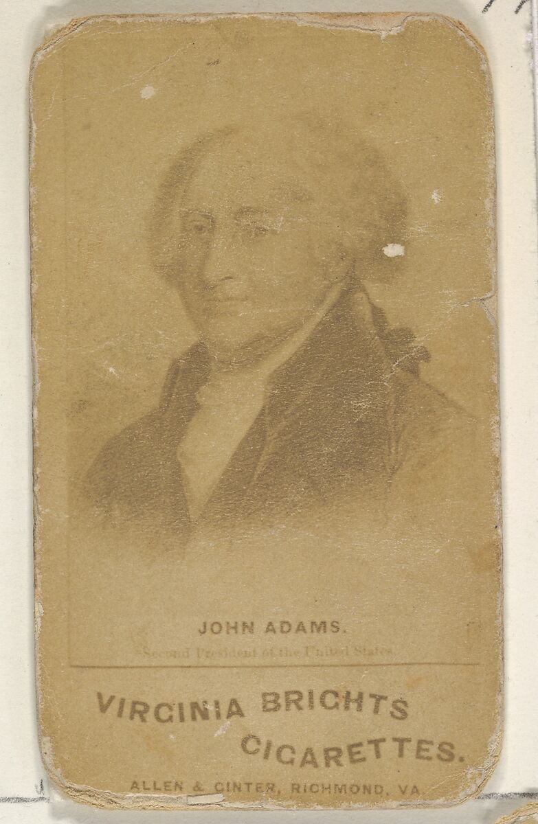 John Adams, from the Presidents of the United States series (N51) for Virginia Brights Cigarettes, Issued by Allen &amp; Ginter (American, Richmond, Virginia), Albumen photograph 