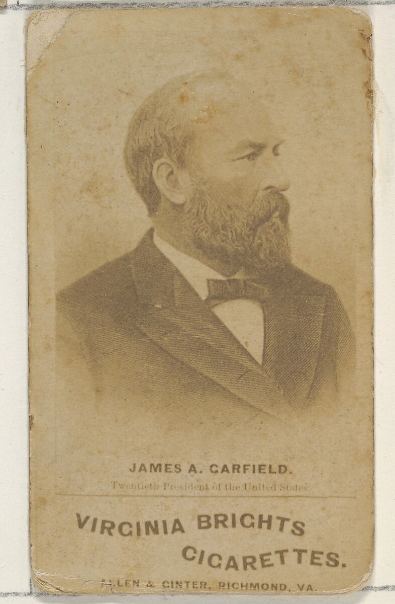 James A. Garfield, from the Presidents of the United States series (N51) for Virginia Brights Cigarettes, Issued by Allen &amp; Ginter (American, Richmond, Virginia), Albumen photograph 