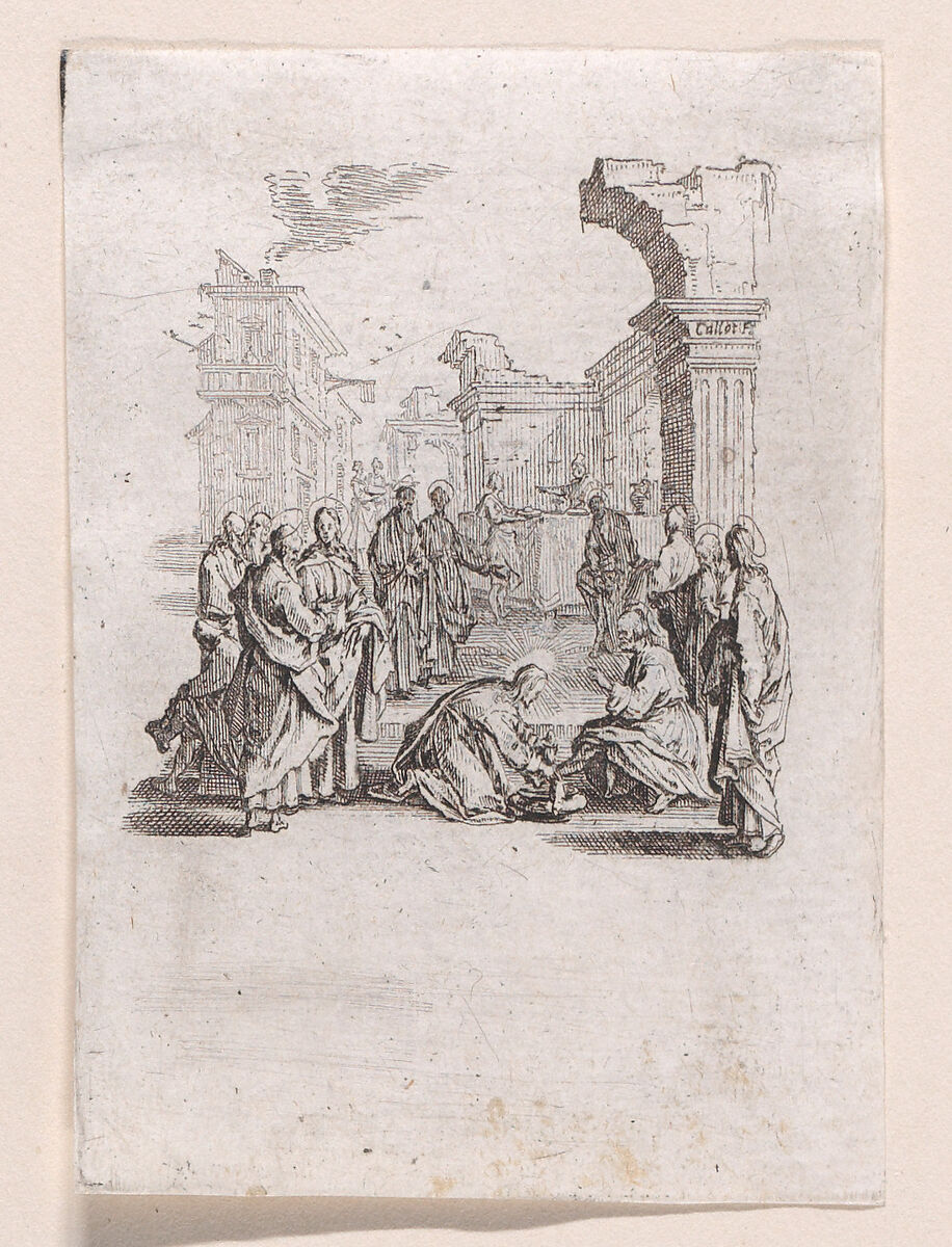 Le Lavement des Pieds (The Washing of the Feet), from "La Petite Passion" (The Little Passion), Jacques Callot (French, Nancy 1592–1635 Nancy), Etching; first state of three (Lieure) 