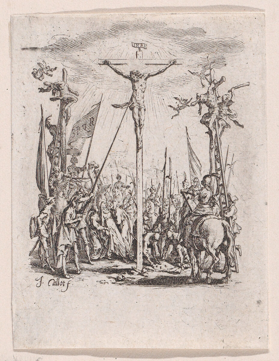 Jésus est Percé d'une Lance (Jesus is Pierced with a Spear), from "La Petite Passion" (The Little Passion), Jacques Callot (French, Nancy 1592–1635 Nancy), Etching; first state of two (Lieure) 