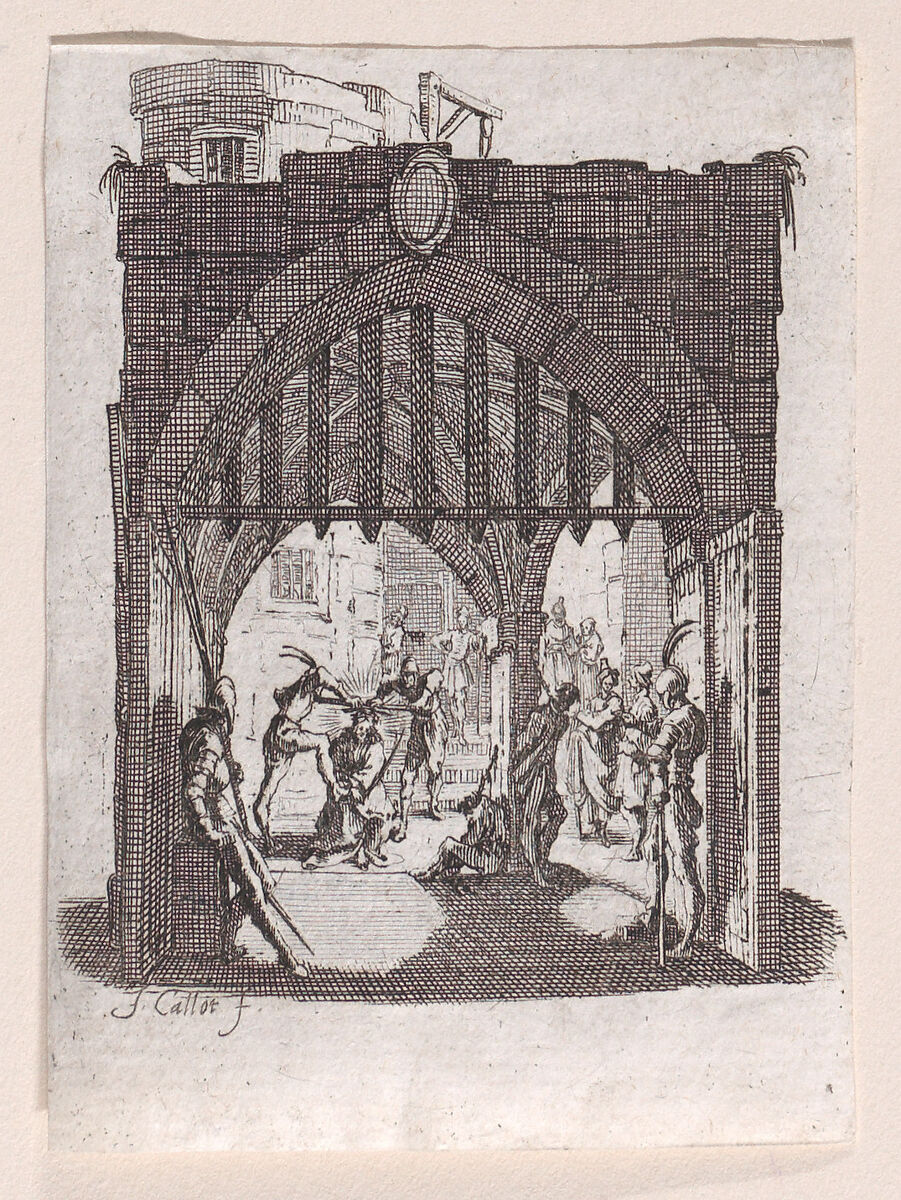 Le Couronnement d'Épines (The Crowning with Thornes), from "La Petite Passion" (The Little Passion), Jacques Callot (French, Nancy 1592–1635 Nancy), Etching; first state of two (Lieure) 