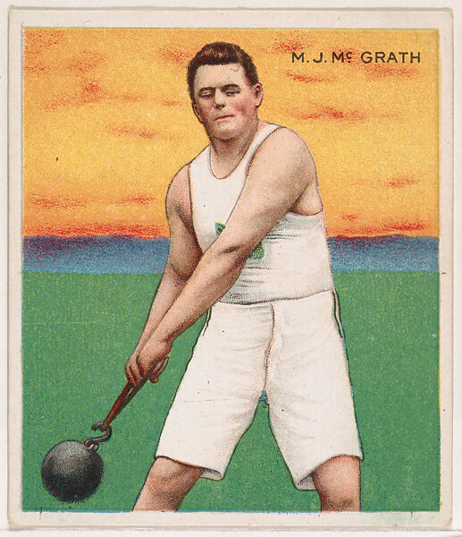 M. J. McGrath, Track and Field, from Mecca & Hassan Champion Athlete and Prize Fighter collection, 1910, Mecca Cigarettes (American), Commercial color lithograph 