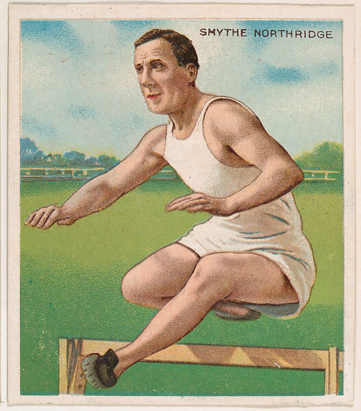 Smythe Northridge, Track and Field, from Mecca & Hassan Champion Athlete and Prize Fighter collection, 1910, Hassan Cigarettes (American), Commercial color lithograph 