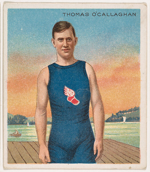 Thomas O'Callaghan,Track and Field, from Mecca & Hassan Champion Athlete and Prize Fighter collection, 1910, Mecca Cigarettes (American), Commercial color lithograph 