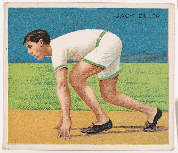 Jack Eller, Track and Field, from Mecca & Hassan Champion Athlete and Prize Fighter collection, 1910, Mecca Cigarettes (American), Commercial color lithograph 