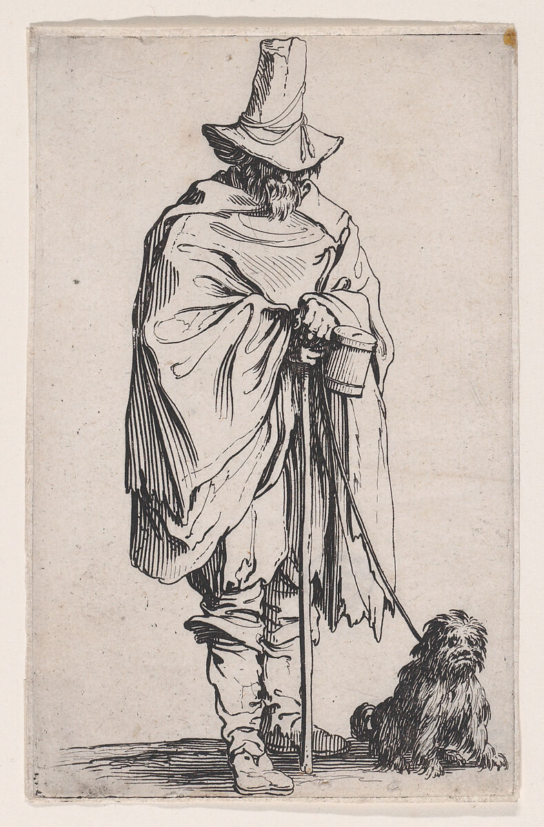 L'Aveugle et son Chien (The Beggar and his Dog), from "Les Gueux suite appelée aussi Les Mendiants, Les Baroni, ou Les Barons" (The Beggars, also called the Barons), Jacques Callot (French, Nancy 1592–1635 Nancy), Etching; first state of two (Lieure) 