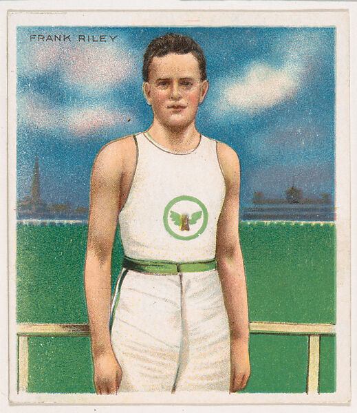 Frank Riley, Track and Field, from Mecca & Hassan Champion Athlete and Prize Fighter collection, 1910, Mecca Cigarettes (American), Commercial color lithograph 