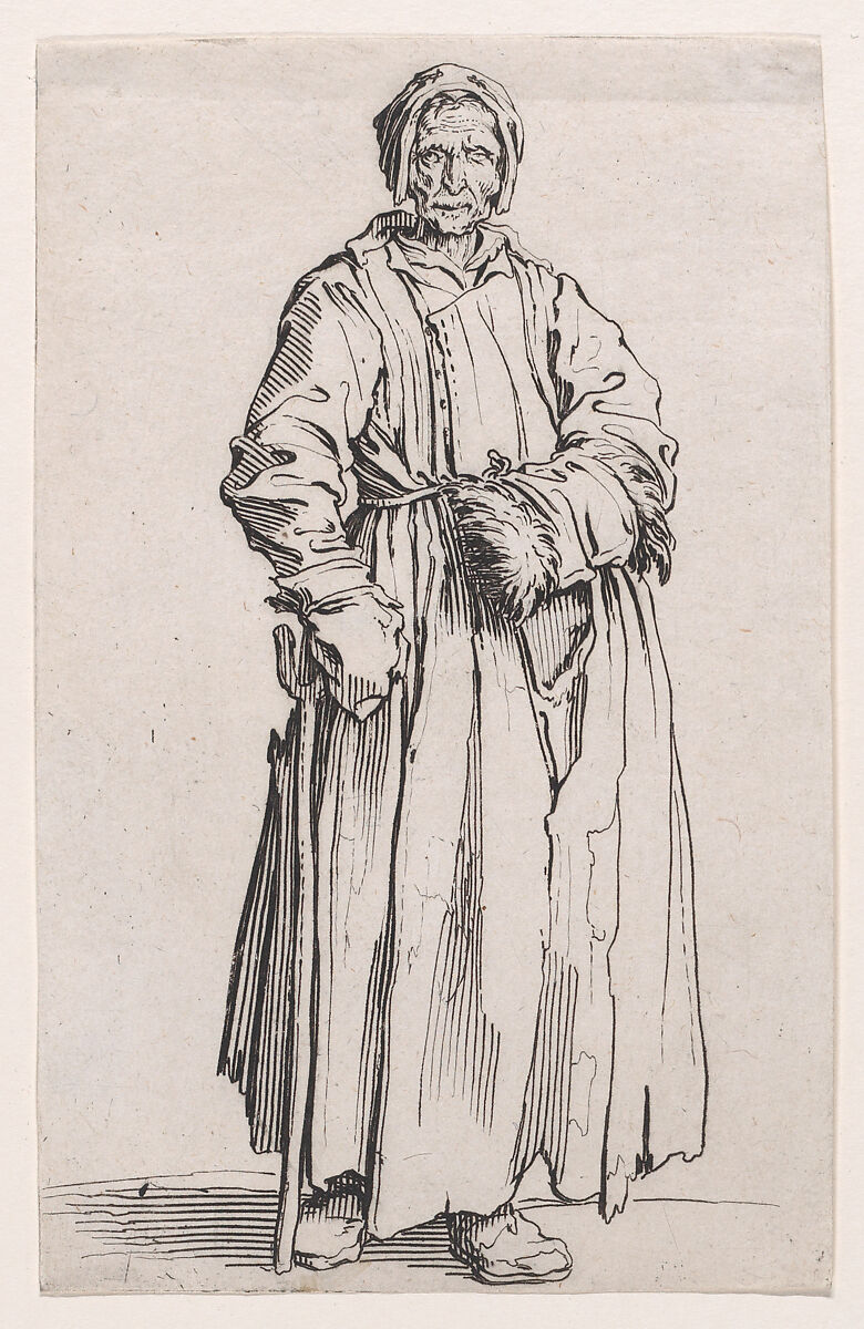 La Borgnesse (The Woman with One Eye), from "Les Gueux suite appelée aussi Les Mendiants, Les Baroni, ou Les Barons" (The Beggars, also called the Barons), Jacques Callot (French, Nancy 1592–1635 Nancy), Etching; first state of two (Lieure) 