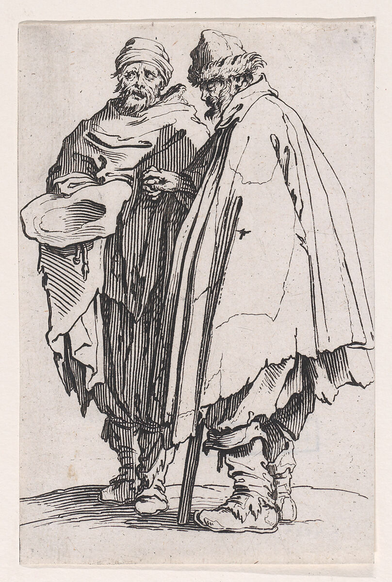 L'Aveugle et son Compagnon (The Blind Man and his Companion), from "Les Gueux suite appelée aussi Les Mendiants, Les Baroni, ou Les Barons" (The Beggars, also called the Barons), Jacques Callot (French, Nancy 1592–1635 Nancy), Etching; first state of two (Lieure) 