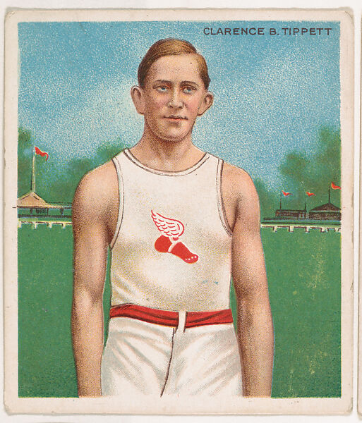 Clarence Tippett, Track and Field, from Mecca & Hassan Champion Athlete and Prize Fighter collection, 1910, Mecca Cigarettes (American), Commercial color lithograph 