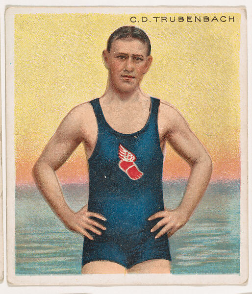 C. D. Trubenbach, Swimmer, from Mecca & Hassan Champion Athlete and Prize Fighter collection, 1910, Mecca Cigarettes (American), Commercial color lithograph 
