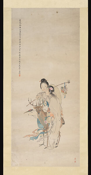 Female Immortals, Wu Shujuan (Chinese, 1853–1930), Hanging scroll; ink and color on paper, China 