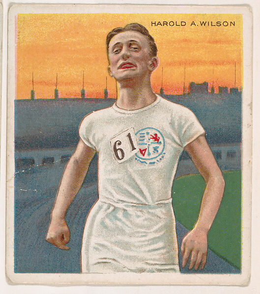 Harold Wilson, Track and Field, from Mecca & Hassan Champion Athlete and Prize Fighter collection, 1910, Mecca Cigarettes (American), Commercial color lithograph 