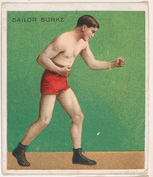 Sailor Burke, Boxing, from Mecca & Hassan Champion Athlete and Prize Fighter collection, 1910, Hassan Cigarettes (American), Commercial color lithograph 
