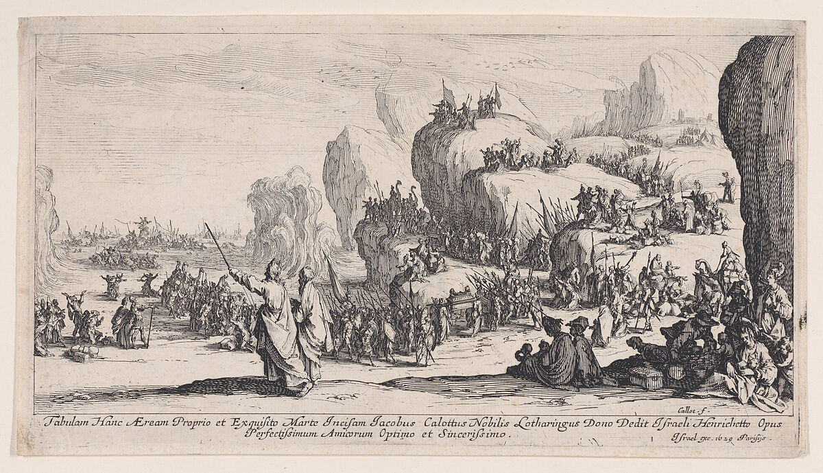 Le Passage de la Mer Rouge (The Passage of the Red Sea), Jacques Callot (French, Nancy 1592–1635 Nancy), Etching; second state of seven (Lieure) 