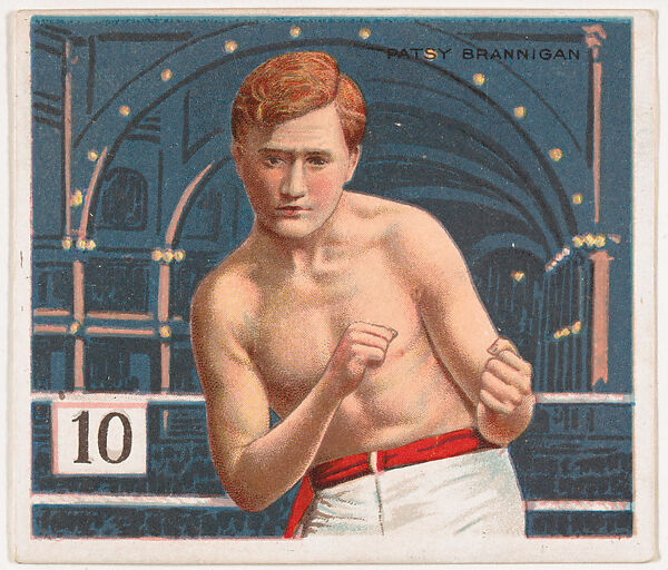 Patsy Brannigan, Boxing, from Mecca & Hassan Champion Athlete and Prize Fighter collection, 1910, Mecca Cigarettes (American), Commercial color lithograph 