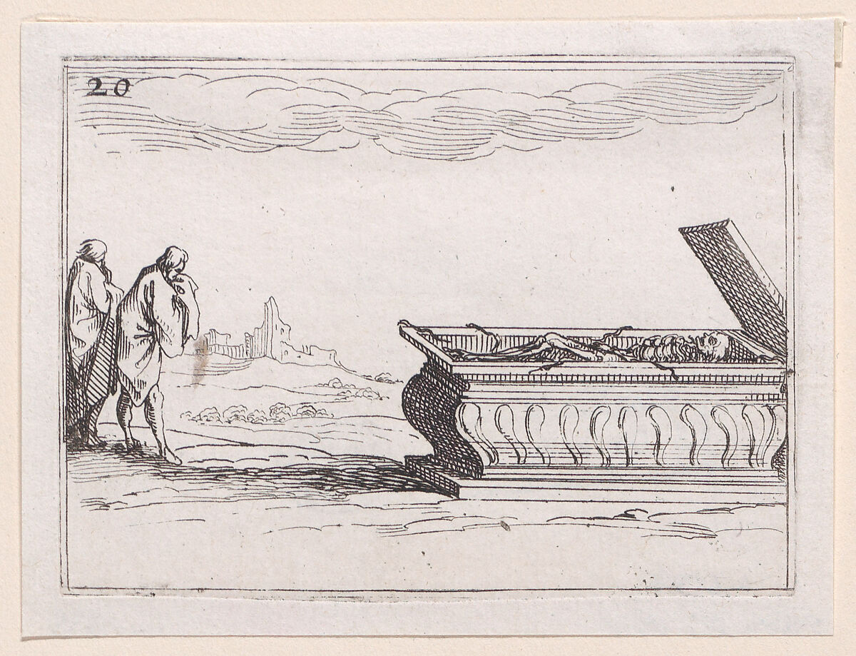 Le Tombeau (The Tomb), plate 20 from "Lux Claustri ou La Lumière du Cloitre" (The Light of the Cloisters), Jacques Callot (French, Nancy 1592–1635 Nancy), Etching; second state of two (Lieure) 