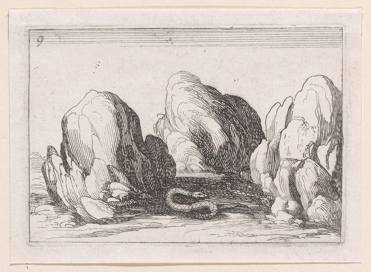 Le Serpent (The Serpent), from Lux Claustri ou La Lumière du Cloitre (The Light of the Cloisters), plate 9, Jacques Callot (French, Nancy 1592–1635 Nancy), Etching; second state of two (Lieure) 