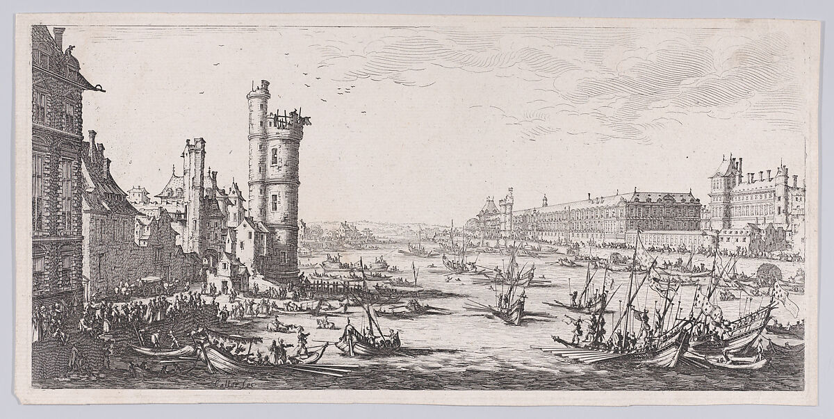 Vue du Louvre (View of the Louvre), from "Les Deux Grandes Vues de Paris" (The Two Large Views of Paris), Jacques Callot (French, Nancy 1592–1635 Nancy), Etching; fourth state of five (Lieure) 
