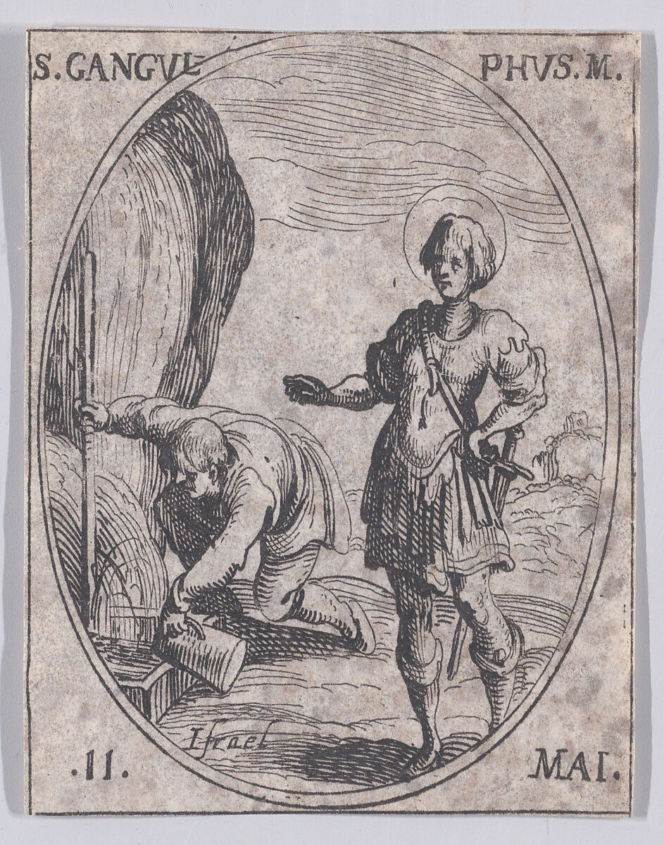 S. Gangulphe, martyr (St. Gangulphus, Martyr), May 11th, from Les Images De Tous Les Saincts et Saintes de L'Année (Images of All of the Saints and Religious Events of the Year), Jacques Callot (French, Nancy 1592–1635 Nancy), Etching; second state of two (Lieure) 