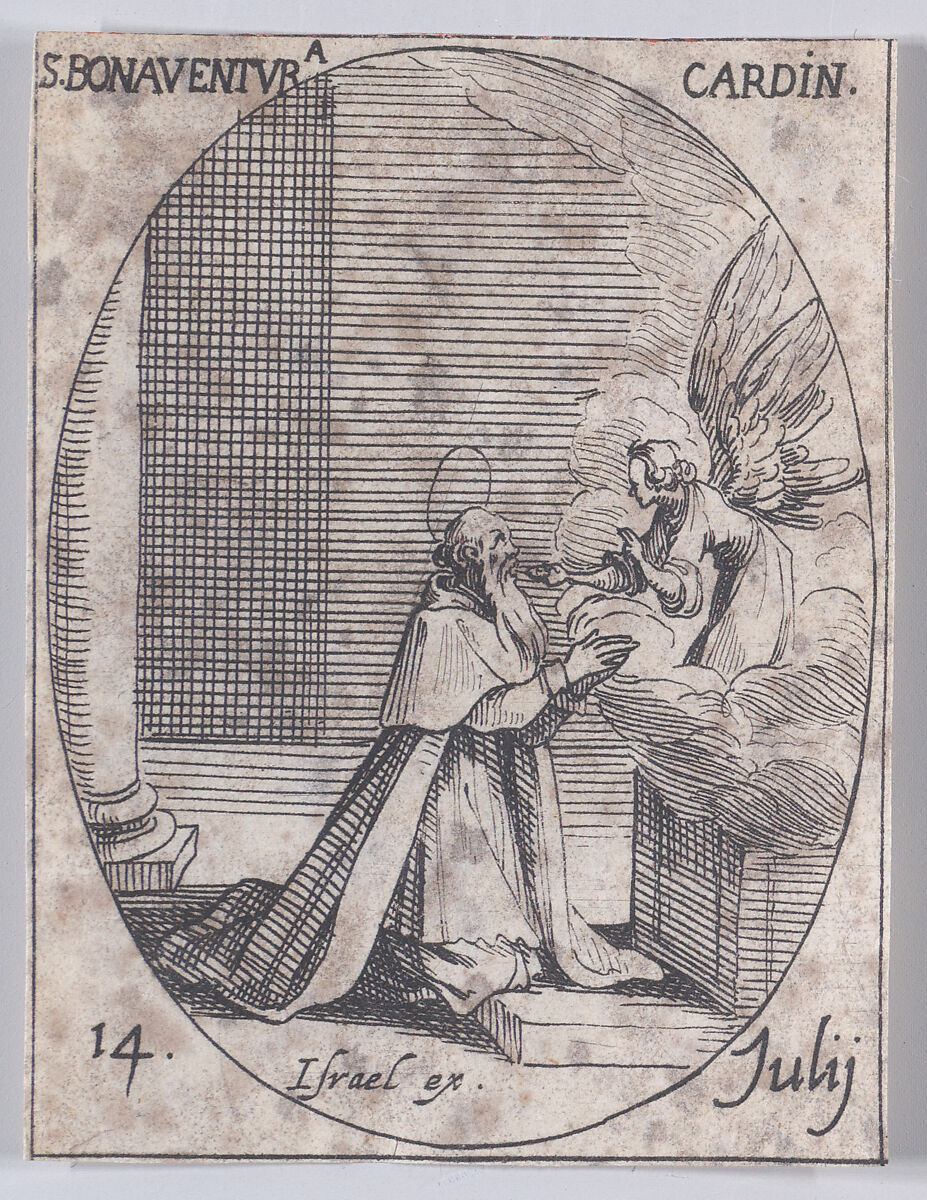 St. Bonaventure, Cardinal, July 14th, from "Les Images De Tous Les Saincts et Saintes de L'Année" (Images of All of the Saints and Religious Events of the Year), Jacques Callot (French, Nancy 1592–1635 Nancy), Etching; second state of two (Lieure) 