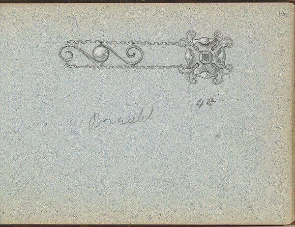 Design for a Bracelet, Edgar Gilstrap Simpson (British, 1867–1945 (presumed)), Graphite and gouache 