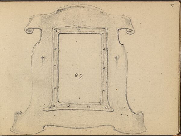 Design for a Cartouche or Frame, Edgar Gilstrap Simpson (British, 1867–1945 (presumed)), Graphite 