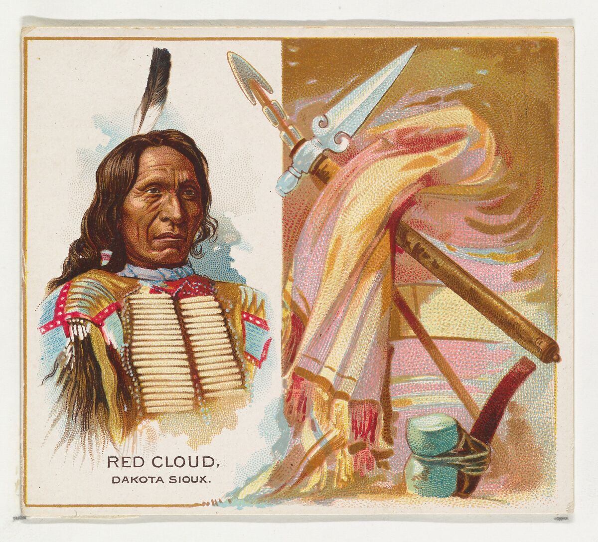 Red Cloud, Dakota Sioux, from the American Indian Chiefs series (N36) for Allen & Ginter Cigarettes, Issued by Allen &amp; Ginter (American, Richmond, Virginia), Commercial color lithograph 