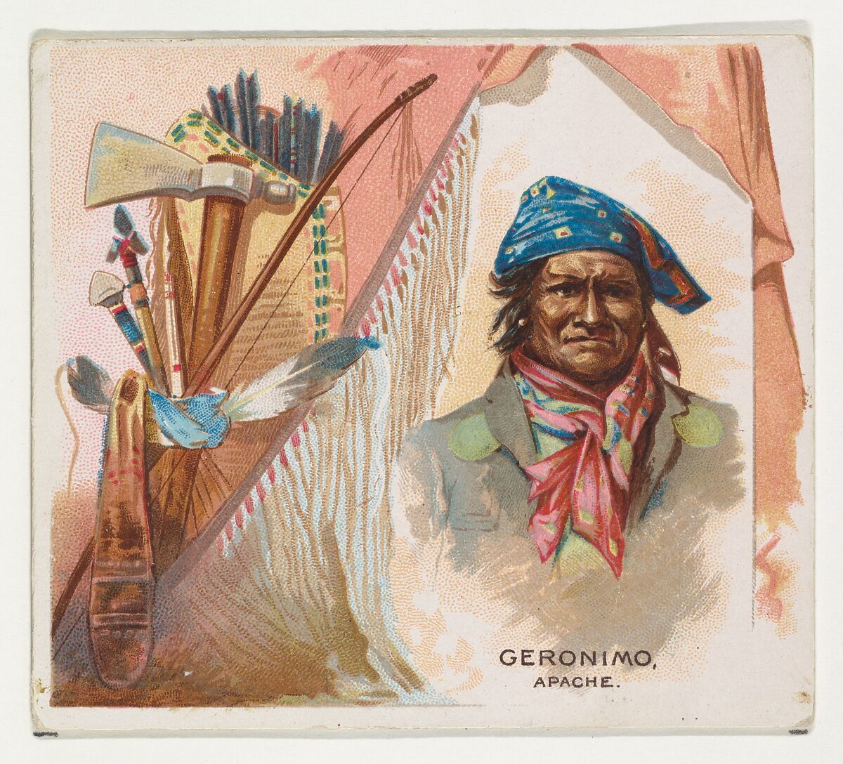 Geronimo, Apache, from the American Indian Chiefs series (N36) for Allen & Ginter Cigarettes, Issued by Allen &amp; Ginter (American, Richmond, Virginia), Commercial color lithograph 