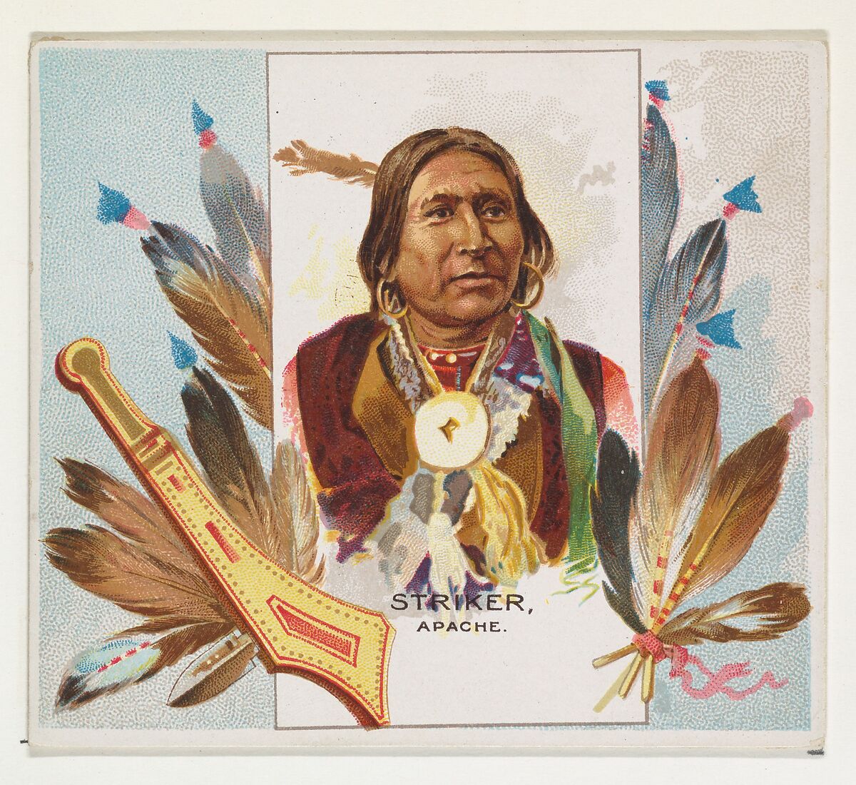 Striker, Apache, from the American Indian Chiefs series (N36) for Allen & Ginter Cigarettes, Issued by Allen &amp; Ginter (American, Richmond, Virginia), Commercial color lithograph 
