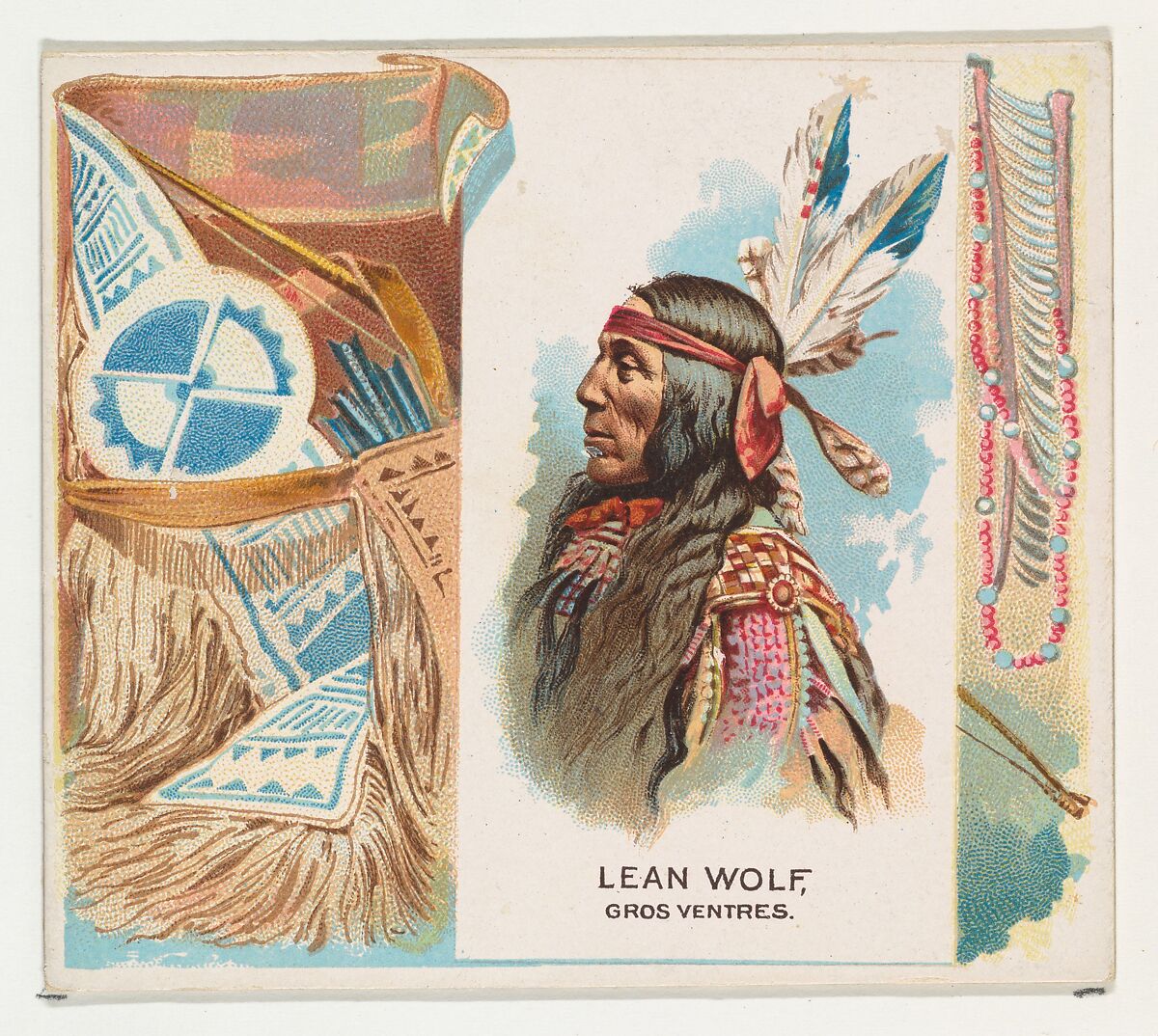 Lean Wolf, Gros Ventres, from the American Indian Chiefs series (N36) for Allen & Ginter Cigarettes, Issued by Allen &amp; Ginter (American, Richmond, Virginia), Commercial color lithograph 