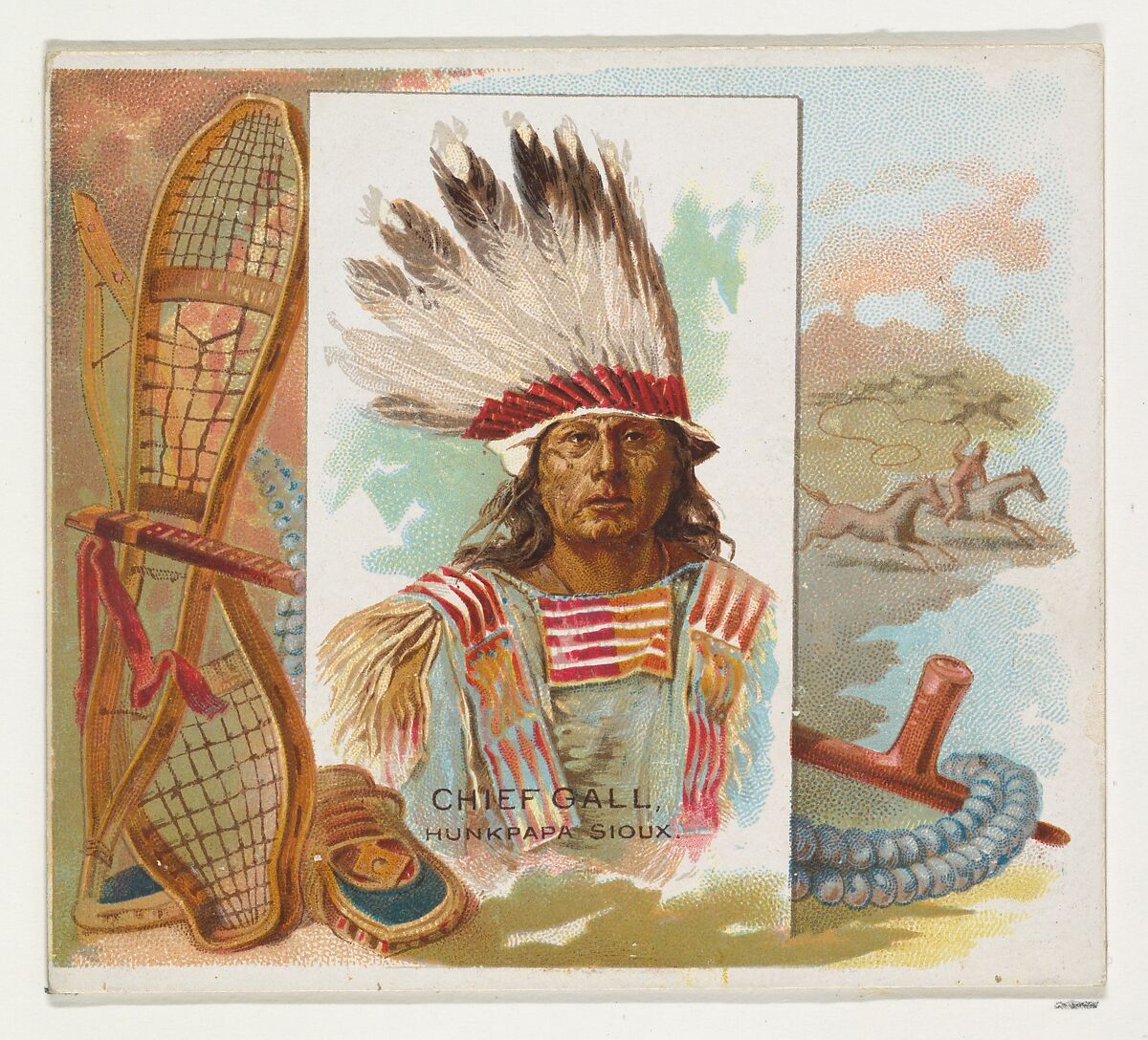 Chief Gall, Hunkpapa Sioux, from the American Indian Chiefs series (N36) for Allen & Ginter Cigarettes, Issued by Allen &amp; Ginter (American, Richmond, Virginia), Commercial color lithograph 