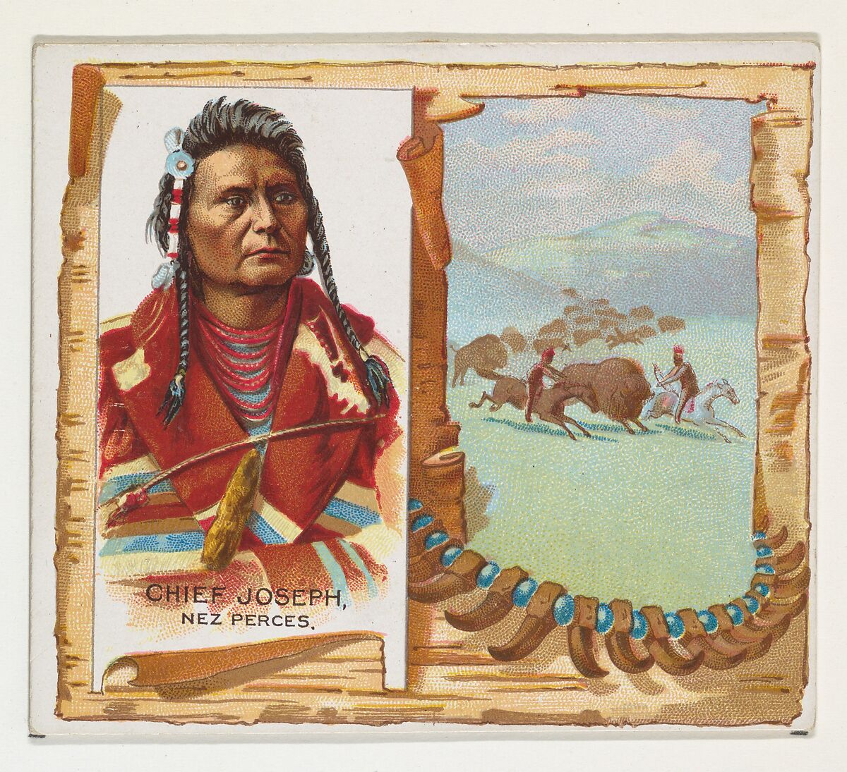 Chief Joseph, Nez Perces, from the American Indian Chiefs series (N36) for Allen & Ginter Cigarettes, Issued by Allen &amp; Ginter (American, Richmond, Virginia), Commercial color lithograph 