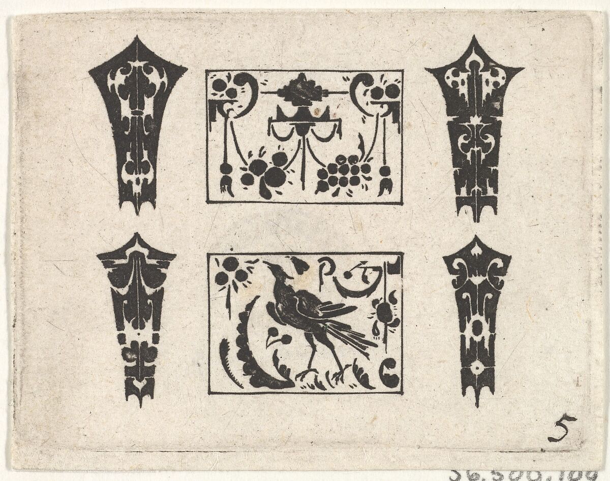 Blackwork Print with a Symmetrical Schweifwerk Pattern, Claes Jansz. Visscher (Dutch, Amsterdam 1586–1652 Amsterdam), blackwork 