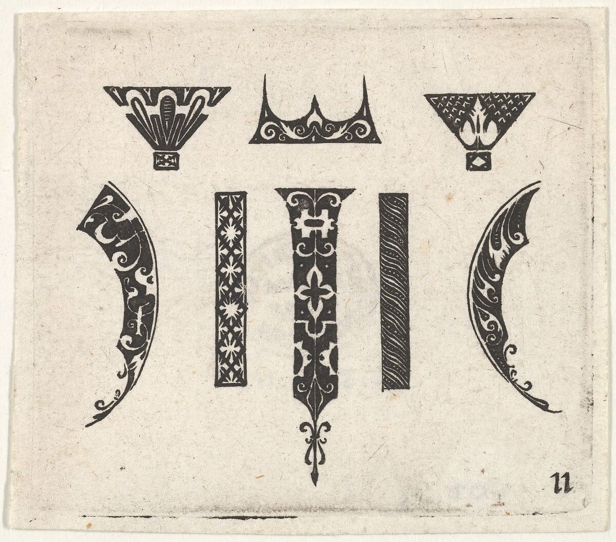 Blackwork Print with Eight Motifs, Claes Jansz. Visscher (Dutch, Amsterdam 1586–1652 Amsterdam), blackwork 