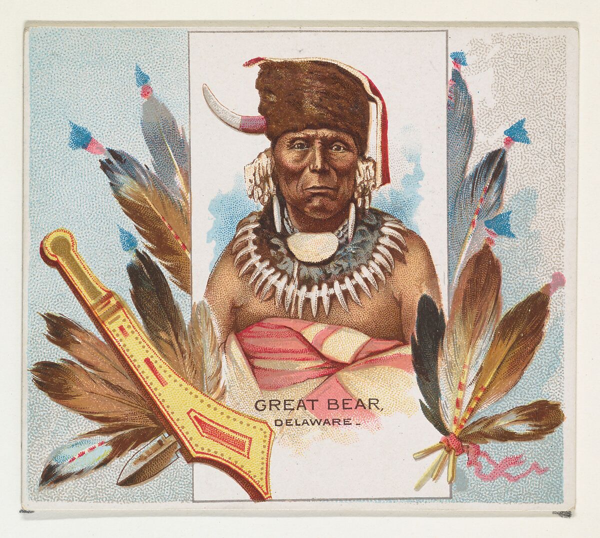 Great Bear, Delaware, from the American Indian Chiefs series (N36) for Allen & Ginter Cigarettes, Issued by Allen &amp; Ginter (American, Richmond, Virginia), Commercial color lithograph 