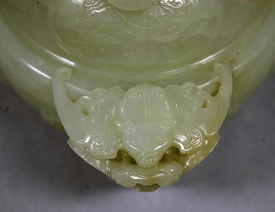 Covered bowl with ring handles, Jade (nephrite), China