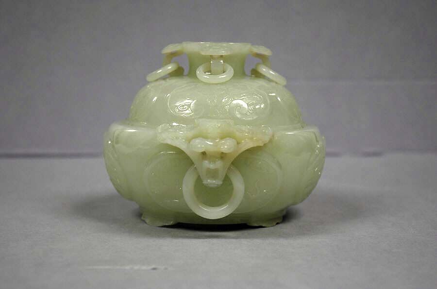 Covered bowl with ring handles, Jade (nephrite), China