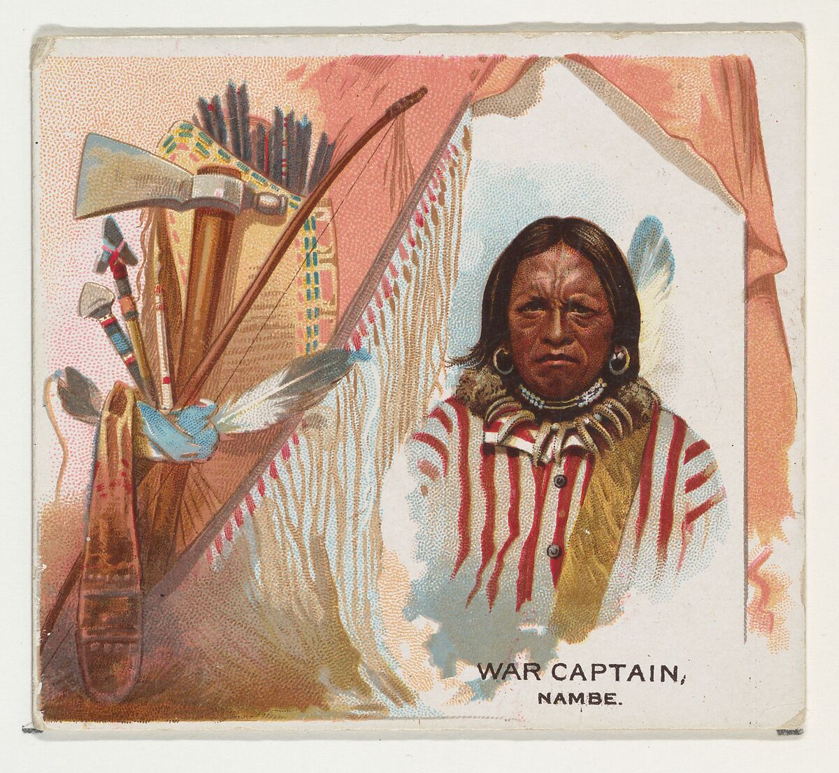 War Captain, Nambe, from the American Indian Chiefs series (N36) for Allen & Ginter Cigarettes, Issued by Allen &amp; Ginter (American, Richmond, Virginia), Commercial color lithograph 