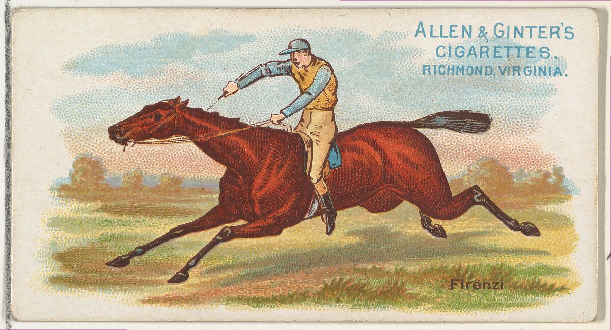 Firenzi, from The World's Racers series (N32) for Allen & Ginter Cigarettes, Issued by Allen &amp; Ginter (American, Richmond, Virginia), Commercial color lithograph 