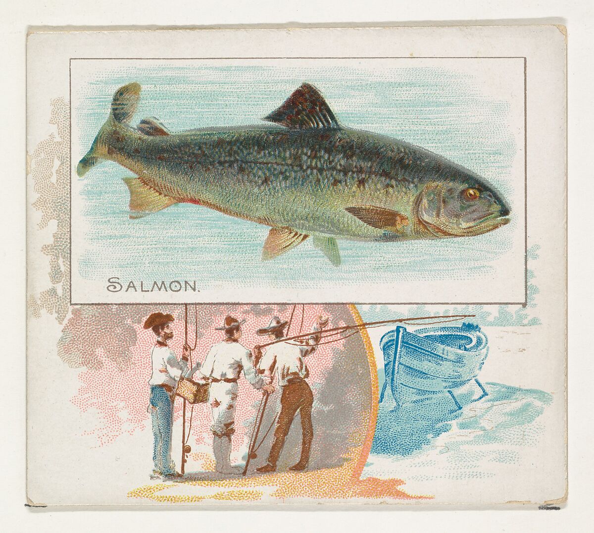 Salmon, from Fish from American Waters series (N39) for Allen & Ginter Cigarettes, Issued by Allen &amp; Ginter (American, Richmond, Virginia), Commercial color lithograph 