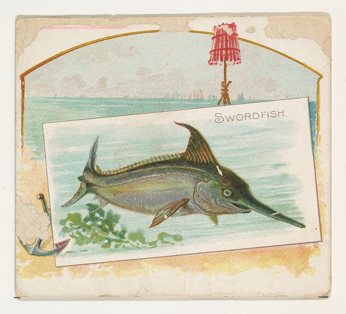 Swordfish, from Fish from American Waters series (N39) for Allen & Ginter Cigarettes, Issued by Allen &amp; Ginter (American, Richmond, Virginia), Commercial color lithograph 