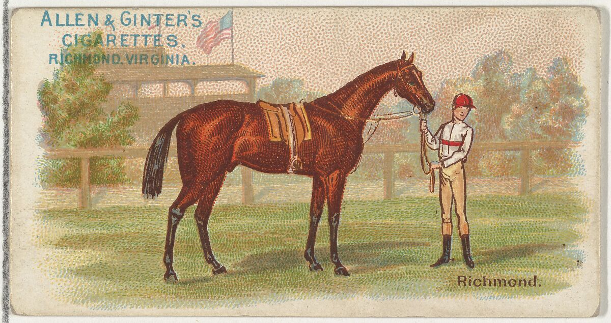 Richmond, from The World's Racers series (N32) for Allen & Ginter Cigarettes, Issued by Allen &amp; Ginter (American, Richmond, Virginia), Commercial color lithograph 