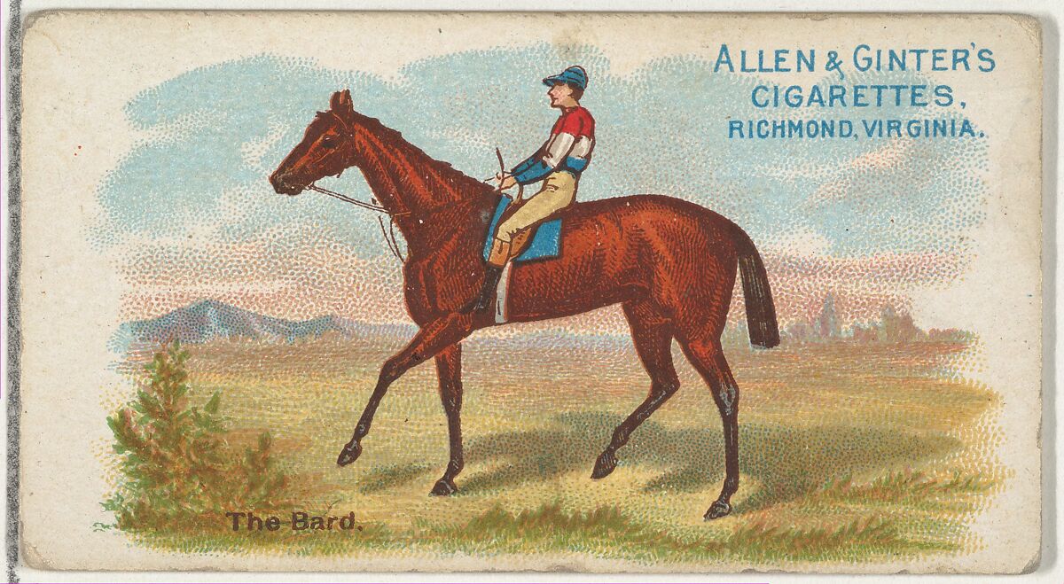 The Bard, from The World's Racers series (N32) for Allen & Ginter Cigarettes, Issued by Allen &amp; Ginter (American, Richmond, Virginia), Commercial color lithograph 